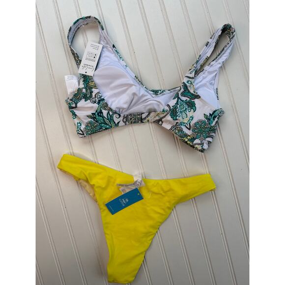 NWT Cupshe High Cut Cheeky Two Piece Bikini Swimsuit Tropical Paisley BUNDLE M - Picture 6 of 8